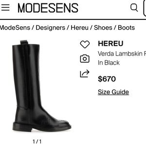 Hereu Verda Lambskin Heeled Boots in Black